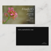 Carte de visite rose de fleur (Devant / Derrière)