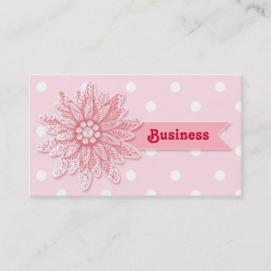 Carte de visite rose de fleur de dentelle
