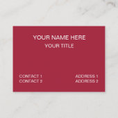 Carte De Visite Rose de fleurs de rose rouge (Dos)