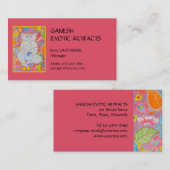 Carte de visite rose de Ganesh (Devant / Derrière)