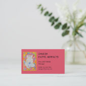 Carte de visite rose de Ganesh (Debout devant)