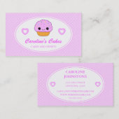 Carte de visite rose de gâteau de boulangerie de (Devant / Derrière)