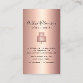 Carte De Visite Rose de gâteau  or Parties scintillant de cuivre D (Dos)