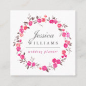 Carte de visite rose de guirlande de roses (Devant)
