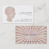 carte de visite rose de Hypnotherapist de rayon de (Devant / Derrière)