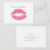 Carte de visite - rose de lèvres de maquillage (Devant / Derrière)