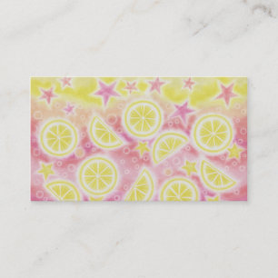 Carte de visite rose de limonade horizontal