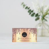 Carte De Visite Rose de logo personnalisé du planificateur d'événe (Debout devant)