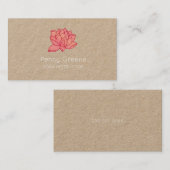 Carte de visite rose de Lotus (Devant / Derrière)