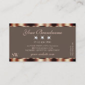 Carte De Visite Rose de luxe or Brown étincelant diamants Monogram (Dos)