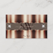 Carte De Visite Rose de luxe or Brown étincelant diamants Monogram (Devant)