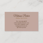 Carte De Visite rose de maquillage d'artiste (Dos)