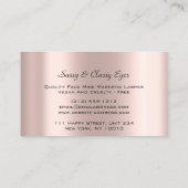 Carte De Visite Rose de maquillage d'artiste des cils de vison cla (Dos)