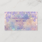 Carte De Visite Rose de maquillage de coiffeur Lashes Holographe f (Dos)