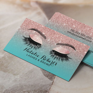 Carte De Visite Rose de maquillage Eyelash Gold & Parties scintill
