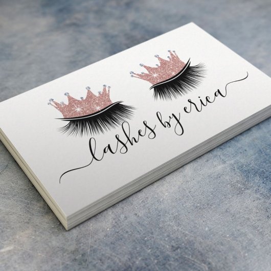 Carte De Visite Rose de maquillage Lashes Couronne or Eyelash