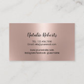 Carte De Visite Rose de maquillage Lashes Script manuscrit (Dos)