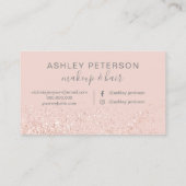 Carte De Visite rose de maquillage or parties scintillant rose rou (Dos)