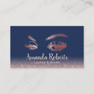 Carte De Visite Rose de maquillage Parties scintillant d'or Marin