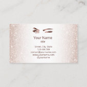 Carte De Visite Rose de maquillage Parties scintillant or Lashes (Dos)
