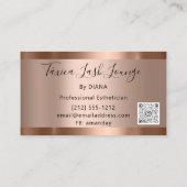 Carte De Visite Rose de maquillage professionnel Eyelash QRCODE (Dos)