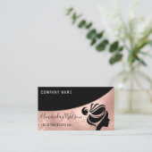 Carte De Visite Rose de maquillage professionnel pour coiffeur (Debout devant)