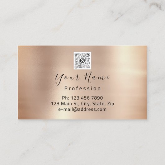 Carte De Visite Rose de maquillage rose baiser lèvres Logo QR Code (Dos)