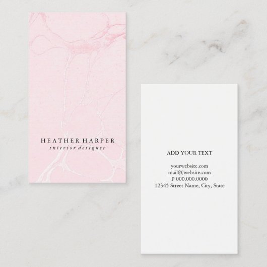 Carte de visite - rose de marbre (Devant / Derrière)