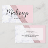 Carte De Visite rose de marbre blanc de parties scintillantes (Devant / Derrière)
