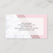 Carte De Visite rose de marbre blanc de parties scintillantes (Dos)