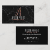 Carte de visite rose de marbre de rouge à lèvres (Devant / Derrière)