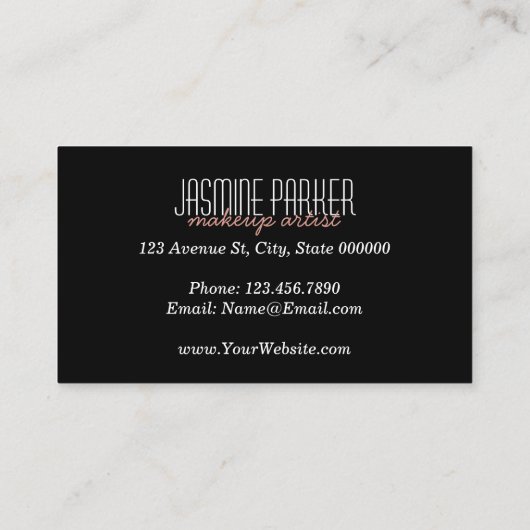 Carte de visite rose de marbre de rouge à lèvres (Dos)