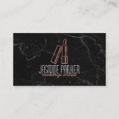 Carte de visite rose de marbre de rouge à lèvres (Devant)