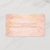 Carte De Visite Rose de marbre élégante moderne ,Lèvres scintillan (Dos)