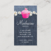 Carte De Visite Rose de marguerite de jeans de petit gâteau de (Dos)