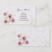 Carte de visite rose de marguerites (Devant / Derrière)