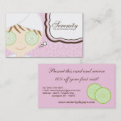 Carte de visite rose de massage de spa de (Devant / Derrière)