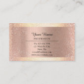 Carte De Visite Rose de minimalisme de Parties scintillant d'or mo (Dos)