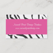 Carte de visite rose de mode de bourse de zèbre (Dos)