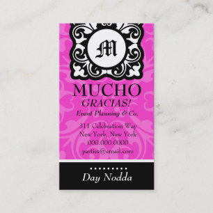 CARTE DE VISITE ROSE DE MONOGRAMME DE ROCKIN MUCHO