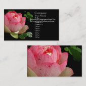 Carte de visite rose de nénuphar (Devant / Derrière)