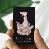 Carte De Visite Rose de nettoyage moderne Gold Spray Bouteille & F