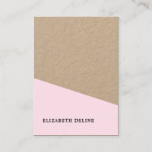 Carte De Visite Rose de papier Kraft moderne élégant (Devant)