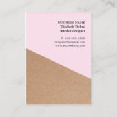 Carte De Visite Rose de papier Kraft moderne élégant (Dos)