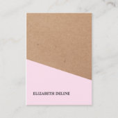 Carte De Visite Rose de papier Kraft moderne élégant (Devant)