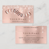 Carte De Visite Rose de Parties scintillant de  de perches de manu (Devant / Derrière)