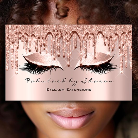 Carte De Visite Rose de Parties scintillant de maquillage Eyelash 