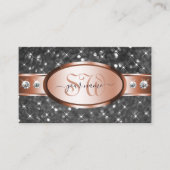 Carte De Visite Rose de Parties scintillant en argent Diamants éti (Devant)