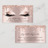 Carte De Visite Rose de Parties scintillant Eyelash Artiste de maq (Devant / Derrière)