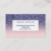 Carte De Visite Rose de parties scintillantes de bleu marine de (Dos)